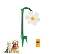 Garden Sunflower Sprinkler Stake with 360° Rotating Spray, Lawn Watering System for Outdoor Plants, Pets Play, Easy Installation with Universal Faucet Adapter Included (White)