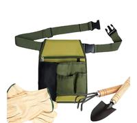Garden Tool Belt - Adjustable Multi-Pocket Utility Pouch For Men & Women, Heavy Duty Army Green Tool Apron For Planting Pruning Floral Design, Waist Bag For Carpenter Plumber DIY