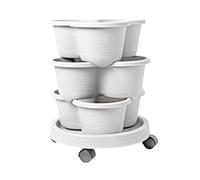 Garden Tower - Stackable Vertical Plant Growing System, Rolling Container Planter with Removable Wheels and Tool Kit, Space Saving Cultivation Solution | Indoor Outdoor Flower Hherb Vegetable