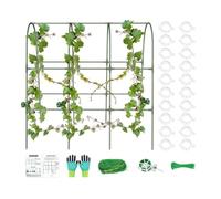 Garden Trellis - 47 Inch Steel Frame | Cucumber Plant Support Arch U Shape Vegetable Climbing Rack for Tomato Peas Pumpkin Eggplant Greenhouse Raised Bed Outdoor Use
