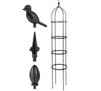 Garden Trellis, Metal Tower Plant Support, Adjustable Climbing Cage Structure, 12x9 Inches, Sturdy Frame for Vines, Flowers, Beans, Eggplant, Cucumber, Rose, Outdoor Gardening