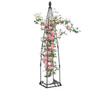 Garden Trellis Plant Support, Metal Frame Tower, Rustproof Climbing Structure, Vertical Stand for Patio, Balcony, Potted Garden, Greenhouse, Cucumber and Flower Vines, Small, Medium, Large, Black
