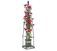 Garden Trellis, Plant Support Metal, Heavy-Duty Frame Tower with Rustproof Pp Carbon Steel, Cucumber Flower Support for Patio Balcony Potted Gardening Greenhouse, Black