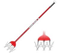 Garden Weasel 90206 Coltivatore con denti rimovibili, manico lungo, aerazione, rimozione delle erbacce per la coltivazione di piante, strumento da giardino per la semina del prato