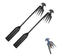 Garden Weed Pulling Tool, 4-Tine Manganese Steel Portable Uprooting Weeding Tool, Weed Puller Tools for Vegetable Gardening, Backyard Farm Planting and Weeding (30 cm)