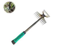 Garden Weed Pulling Tool, Uprooting Weeding Tool, Hand Weeder with Ergonomic Grip - Portable Weed Rake Tools for Yard, Garden, Flower Beds (11 Teeth)