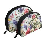 Garden Wildflowers - Trousse portatile per cosmetici, organizer da viaggio con cerniera e scomparti interni, Giardino Fiori di campo, Taglia unica