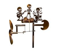 Garden Wind Spinners Halloween Decorative Skull Rock Band Windmill