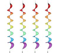 Garden Wind Spinners Outdoor,4X Colorful Rainbow Windsock Streamers - Rotating Windmills Outdoor Decor Bird Scarer Nature Lovers Festival Party Front Yard Landscaping Backyard Gardens Patio Balcony