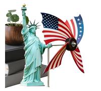Garden Windmill, Patriotic Rotating Wind Spinner Yard Decor, American Flag Pattern Ground Stake Wind Catcher, 120cm Size, 40cm Width, with Style for Backyard Patio Farmhouse Use
