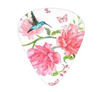 Garden With Birds And Flowers - 12 plettri per chitarra, spessore 0,46 mm/0,71 mm/0,96 mm, con custodia per chitarra acustica-elettrica, ukulele e basso