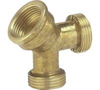 Gardena Distributore a 2 vie in ottone 19 mm: diramazione tubo flessibile da giardino per il funzionamento di due dispositivi di collegamento, 26,5 mm (G 3/4 pollice) - filettatura (7155-20)