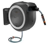 Gardena Avvolgitubo a parete PowerRoll XL solo ricaricabile: avvolgitubo automatico con tubo da giardino 35 m, guida e RollControl, set completo con batteria ricaricabile (18642-55)