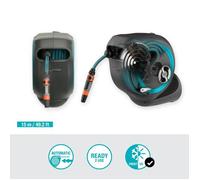 GARDENA Avvolgitubo automatico da parete RollUp S striscia blu 15 m