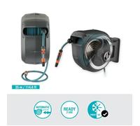GARDENA Avvolgitubo automatico da parete RollUp XL 35 m con bordo bianco