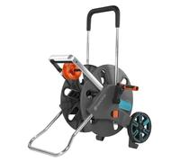 GARDENA CleverRoll L Easy: Carrello avvolgitubo, capacità fino 100 m, comoda conduzione del tubo, robusto telaio metallico, nipplo antigoccia (18520-20)
