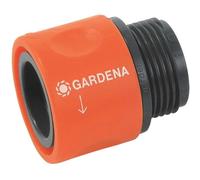 Gardena Conector rosca En Un extremo es conector y en El otro extremo lleva rosca para montar en accesorios.