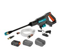 Gardena Idropulitrice Media Pressione A Batteria AquaClean 24/18V P4A Set Pronto All’Uso: Pressione dell'acqua regolabile, Ugelli intercambiabili, 3 modalità di pulizia (14800-20)