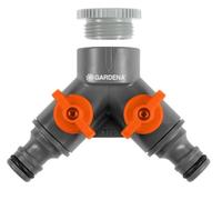 GARDENA OGS valvola doppia con filettatura da 1" e adattatore da 3/4"