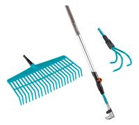 GARDENA Pacchetto completo Gardena combisystem (raschietto per giunti + rastrello + coltivatore + manico)