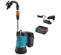 GARDENA Pompa per cisterna a batteria 2000/2 18V P4A Set pronto all’uso: pompa