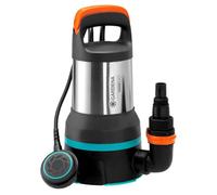 GARDENA Pompa sommergibile per acque chiare e sporche 15000: pompa di drenaggio combinata con portata di 15.000 l/h, aspirazione piatta fino a 1 mm e granulometria 35 mm, 550 W (09048-20)