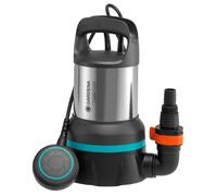 GARDENA Pompa sommersa acqua pulita 11000: pompa acqua pulita di portata 11000 l/h, interruttore flottante con funz. continuo, aspirazione piatta a 2 mm, sistema attacco rapido, 450 W (09032-20)