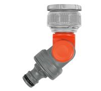 Gardena Presa rubinetto snodata: Presa rubinetto snodata per rubinetto da 26,5 mm (G 3/4 pollice) e 21 mm (G 1/2 pollice), rotante e orientabile, confezionata (2999-20)