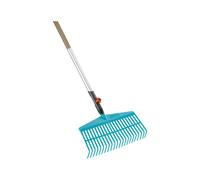 Gardena Rastrello combisystem: rastrelliera in plastica di alta qualità, delicata sul prato, manico in legno in legno certificato FSC 100 per cento, larghezza di lavoro 43 cm (3020-23)