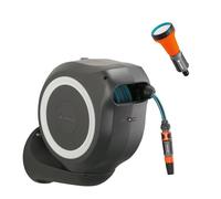 GARDENA Tubo da parete RollUp M, 20 m, irrigazione flessibile per giardini di medie dimensioni, avvolgitubo girevole, con supporto a parete, componenti del sistema e siringa, incluso tubo Gardena da
