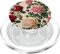 Gardener Vintage foglie e fiori Boho Rose su beige PopSockets PopGrip per MagSafe