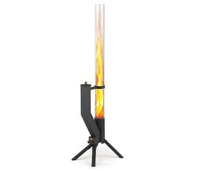GARDENFLARE Colonna di Fuoco in Acciaio Inox e Torcia a Pellet per un'Atmosfera Incantevole - Elegante Alternativa ai Riscaldatori da Terrazza e ai Camini da Giardino per la Tua Terrazza (Nero)
