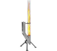 GARDENFLARE Tubo antincendio Premium - Grande torcia a pellet in acciaio inox con fiamma fino a 1,5 m e spazzola per la pulizia, colonna del fuoco per giardino e terrazza, il tuo ambiente sostenibile