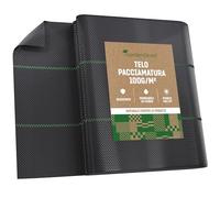 GardenGloss 10m² Telo Pacciamatura Contro Le Erbe Infestanti 100g/m² - Resistente allo Strappo e Permeabile all'Acqua - Elevata Resistenza UV - Telo Nero per Orto (5m x 2m, Piegato)