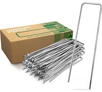 GardenGloss® Ancoraggi/Tendini Anti-Ruggine - 100 Pezzi - Picchetti da Terra Zincati e Inossidabili per Fissaggio - 150mm x 25mm x Ø2,8mm - Chiodi/Picchetti da Terra in Acciaio - Fissaggio al Suolo