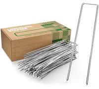 GardenGloss Picchetti in Acciaio Zincato (25 Pezzi) - Picchetti per Telo di Pacciamatura, Recinzione e Camping - 150mm di Lunghezza, 30mm di Larghezza, Ø 3mm