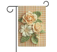 Gardenia and Rose - Bandiera da giardino con fiori di zucchero stagionali e festività su entrambi i lati, 30,5 x 45,7 cm