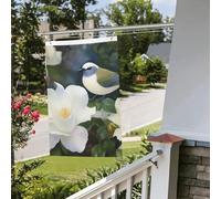 Gardenia - Bandiera con fiori e uccelli, 60 x 90 cm, per interni ed esterni, primavera, estate, autunno, inverno, da giardino, con occhiello, verticale, su entrambi i lati, per decorazioni da cortile