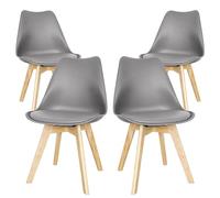 Gardenia Candy Sedia, Base: Legno, Grigio, 4 Sedie
