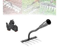 Gardenia Iron Weeding Rake, Iron Rake 2.0, IronRake for Gardening and Weeding, Tools for Backyard Lawn Loosening, Gardening Hand Weeder Tools (5 Teeth)