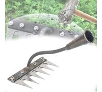 Gardenia Iron Weeding Rake, IronWeedingRake with Handle, Iron Weeding Rake for Dethatching,Gardening and Backyard Lawn Loosening (6 Teeth)