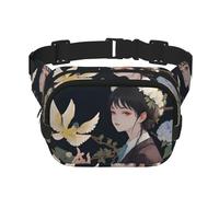 Gardenia Marsupio con stampa di fiori e uccelli, per donne e uomini, con cinghia regolabile, per viaggi, escursionismo, ciclismo