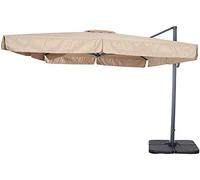 Gardenia Retrattile Ombrellone da Giardino Palo Manovella 3x4 con Flaps Laterali, Antracite-Ecrù