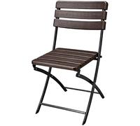 Gardenia Sedia da Giardino Pieghevole in Resina Effetto Legno, 44x47,5xh.88 cm, Marrone