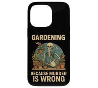 Gardening Because Murder Is Wrong Spooky Skeleton Halloween Custodia per iPhone 13 Pro