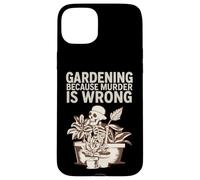 Gardening Because Murder Is Wrong Spooky Skeleton Halloween Custodia per iPhone 15 Plus