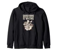 Gardening Because Murder Is Wrong Spooky Skeleton Halloween Felpa con Cappuccio