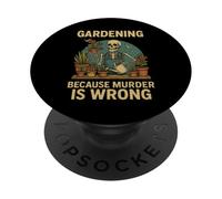 Gardening Because Murder Is Wrong Spooky Skeleton Halloween PopSockets PopGrip Adesivo
