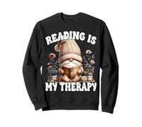 Gardening Grandpa GNOME Book Graphic Reading Is My Therapy Felpa