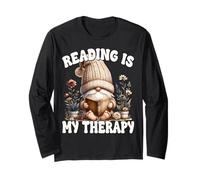 Gardening Grandpa GNOME Book Graphic Reading Is My Therapy Maglia a Manica